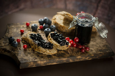 Close-up of fruits on table