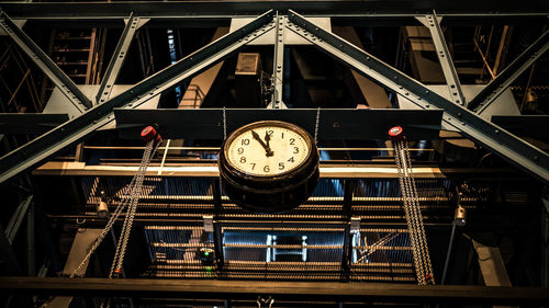 Low angle view of clock