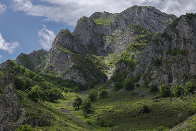 Scenic view of rocky mountains against sky