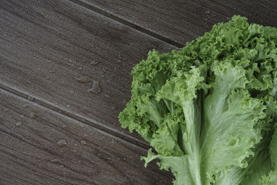 High angle view of vegetables on table