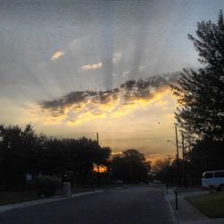 View of road at sunset