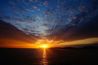 Scenic view of sunset over river