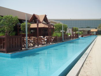 Swimming pool against clear sky