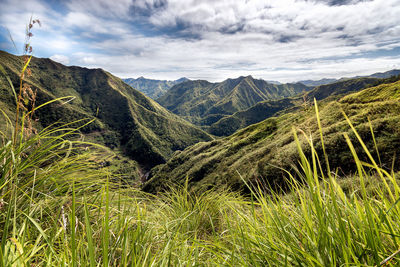 Scenic view of mountains against sky