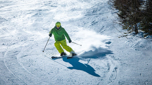 Full length of person skiing on snow