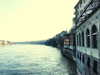 Panoramic view of city against clear sky