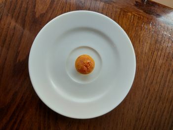 High angle view of breakfast served on table