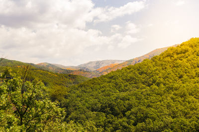 Scenic view of mountains against sky