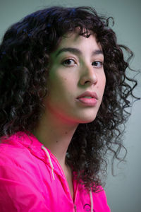 Close-up portrait of a beautiful young woman