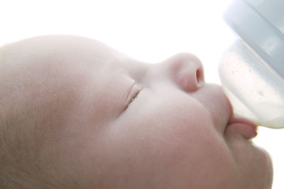 Close-up of boy drinking coffee