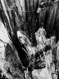 Close-up of rock formation in cave