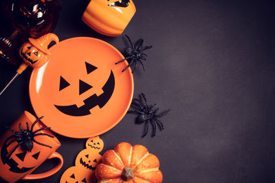 Close-up of illuminated pumpkin