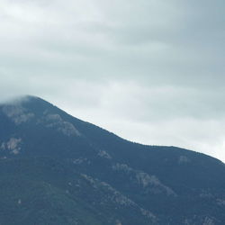 Scenic view of mountains against cloudy sky