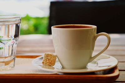 Close-up of coffee on table