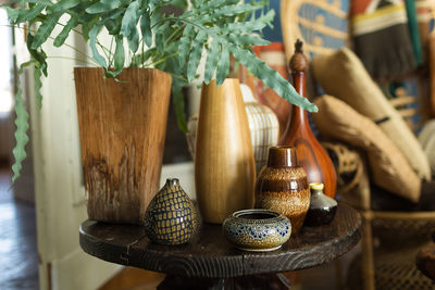 Close-up of objects on table