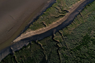 High angle view of road