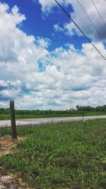 Scenic view of field against sky