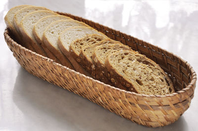 Close-up of bread in basket