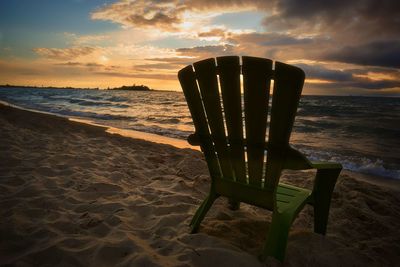 Scenic view of sea at sunset