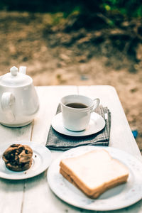 Coffee cup on table