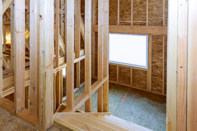 Wooden window of building