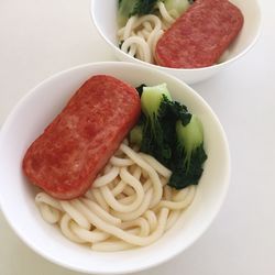 High angle view of meal served in plate