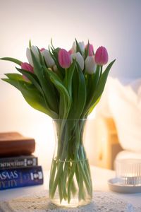 Close-up of flowers on table