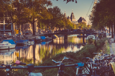 Boats in river