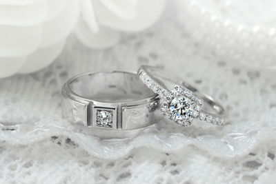 Close-up of wedding rings