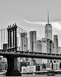 Low angle view of suspension bridge