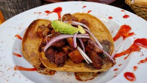 Close-up of food in plate