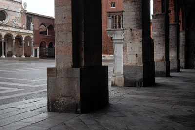 Exterior of old building in city