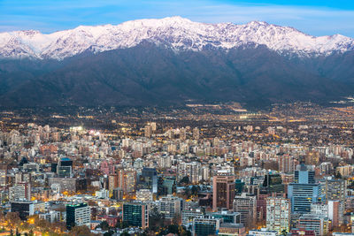 High angle view of city