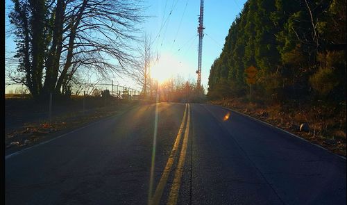 Country road at sunset
