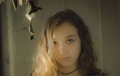 Close-up portrait of young woman