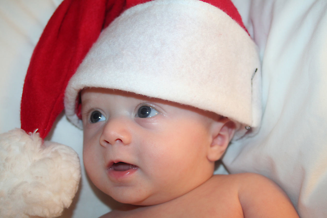 Baby in santa hat