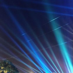 Low angle view of blue sky at night