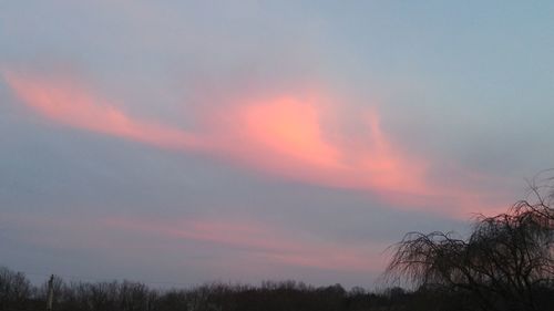 Low angle view of sky at sunset