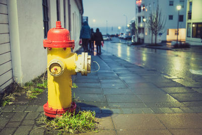 Fire hydrant on street in city