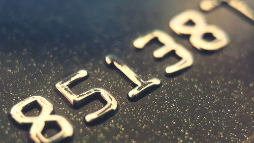 Close-up of text on table