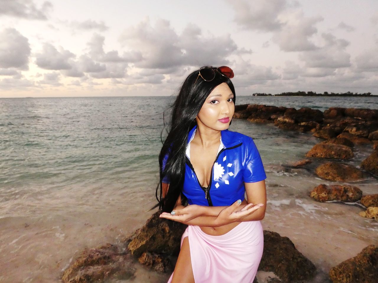 Nico Robin OnePiece Onepiececosplay Bahamas Wave Portrait Beautiful Woman Sea Beauty Beach Water Females Sunset Women Coastline Seascape Rock Formation Shore Coast
