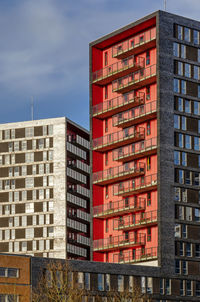 Modern brick residential buildings at the uithof university campus