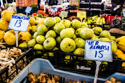 Fruits for sale at market stall