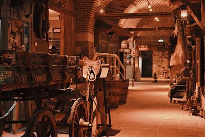 Graffiti on wall of illuminated building