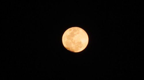 Low angle view of moon against sky at night