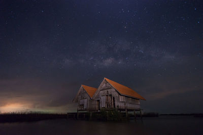 Building against sky at night