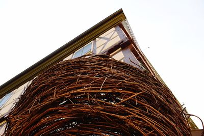 Low angle view of house against clear sky