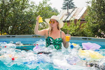 Full length of girl in swimming pool