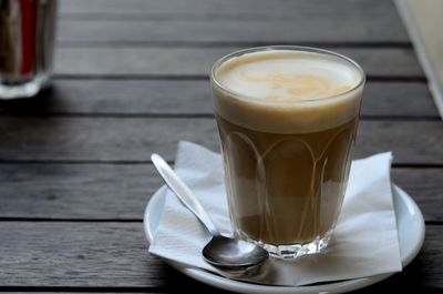 Coffee cup on table