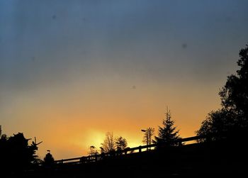 Silhouette trees against sky during sunset